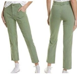 MOTHER Green The Springy Loden Forest Ankle Jeans 26 Elastic Cargo Denim Cropped